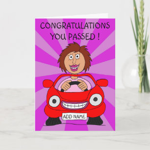 Happy Female Driver Just Passed Driving Test Karte