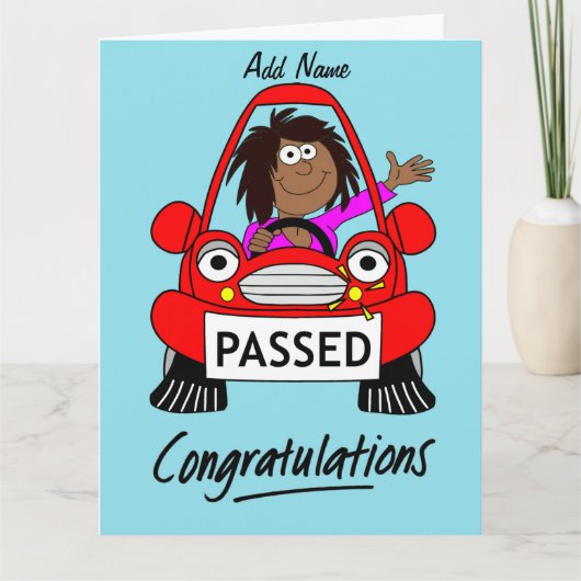 Happy Female einfach den Fahrtest bestanden Karte (Vorderseite)