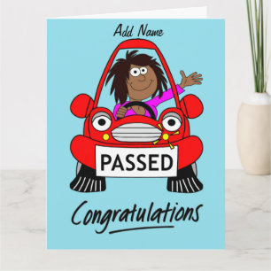 Happy Female einfach den Fahrtest bestanden Karte