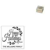 HAPPY FERIEN aus Familienname Typografy Urlaub Gummistempel (Stempel)