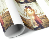 Happy Ferien braun hinzufügen Pärchen Foto Datum m Geschenkpapier (Rolleneckpunkt)