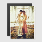 Happy Ferien braun hinzufügen Pärchen Foto Datum m Magnetkarte (Vorne/Hinten)