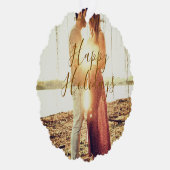 Happy Ferien braun hinzufügen Pärchen Foto Datum m Ornament Karte (Rechts)