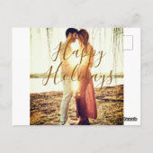 Happy Ferien braun hinzufügen Pärchen Foto Datum m Postkarte (Rückseite)