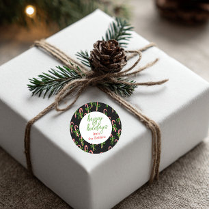 HAPPY FERIEN Custom Candy Canes Xmas Niedlich Runder Aufkleber