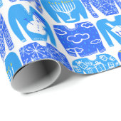 HAPPY FERIEN Funny Ugly Hannukah Sweaters Geschenkpapier (Rolleneckpunkt)