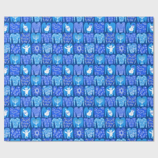 HAPPY FERIEN Funny Ugly Hannukah Sweaters Geschenkpapier (Flach)