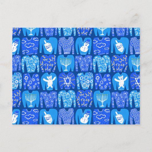 HAPPY FERIEN Funny Ugly Hannukah Sweaters Postkarte (Vorderseite)