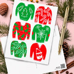 HAPPY FERIEN Funny Ugly Xmas Sweaters Postkarte<br><div class="desc">Fügen Sie Ihren eigenen Text auf der Vorder- und Rückseite,  oder ändern Sie die Farben. Werfen Sie einen Blick in meinen Shop für mehr!</div>