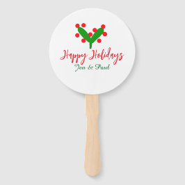 Happy Ferien grünes rotes Paar Name grünes Blatt Fächer