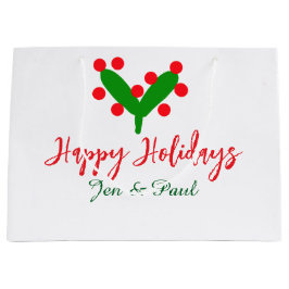 Happy Ferien grünes rotes Paar Name grünes Blatt Große Geschenktüte