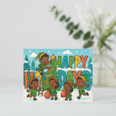 HAPPY FERIEN Postcard Postkarte (Stehend Vorderseite)