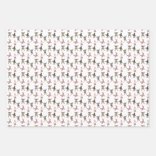 Happy Ferien Schnee Spaß Packung Papierblätter Geschenkpapier Set (Vorderseite 2)