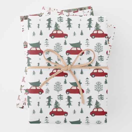 Happy Ferien Schnee Spaß Packung Papierblätter Geschenkpapier Set (Beispiel)