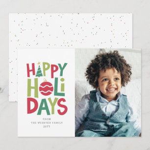 Happy Ferien Spaß bunte Fotokarte Feiertagskarte