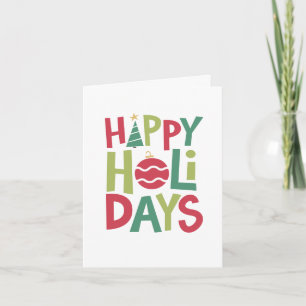 Happy Ferien Spaß farbenfroh handgehabt Feiertagskarte