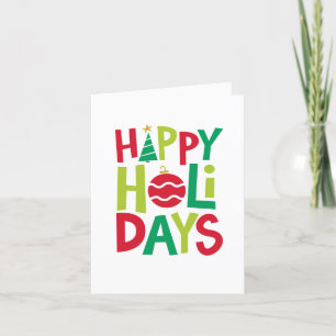 Happy Ferien Spaß farbenfroh handgehabt Feiertagskarte