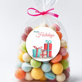 Happy Ferien Sticker mit Geschenken für Unternehme