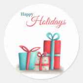 Happy Ferien Sticker mit Geschenken für Unternehme (Vorderseite)