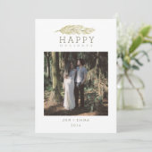 HAPPY FERIEN WINTER BRANCH FEIERTAGSKARTE (Stehend Vorderseite)