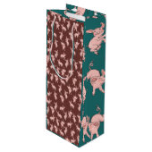 Happy Ferkel Weinbeutel Geschenktüte Für Weinflaschen (Vorderseite Schrägansicht)