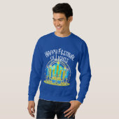 Happy Festival of Lights Hanukkah Menorah Sweatshirt (Vorne ganz)