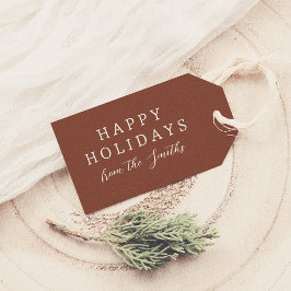 Happy Festive Red Elegante Weihnachtsfeiertag Geschenkanhänger