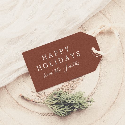 Happy Festive Red Elegante Weihnachtsfeiertag Geschenkanhänger