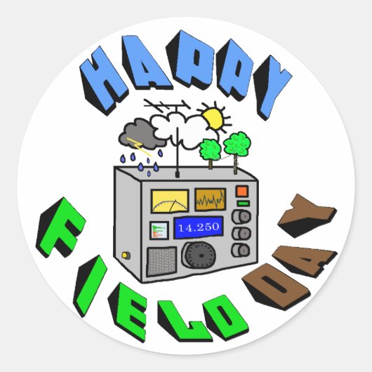 Happy Field Day Ham Radio Stickers (Vorderseite)