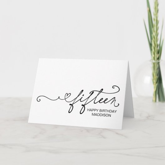 Happy Fifteenth Birthday Turning Fifteen 15th Karte (Vorderseite)