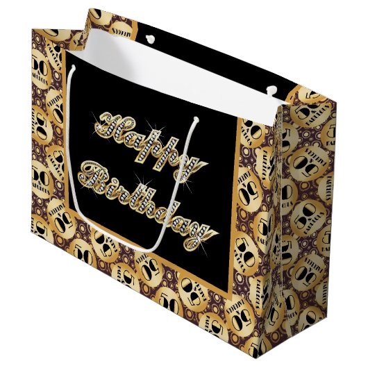 Happy Fifth Birthday Geschenktasche Große Geschenktüte (Vorderseite Schrägansicht)