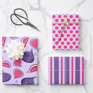 Happy Figs Wrapping Paper Set 3 Geschenkpapier Set