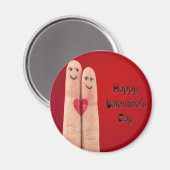 Happy Fingers Valentinstag Magnet (Vorderseite/Rückseite)