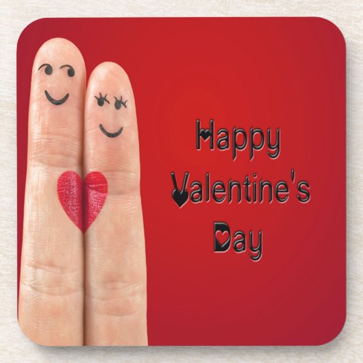 Happy Fingers Valentinstag Untersetzer (Vorderseite)