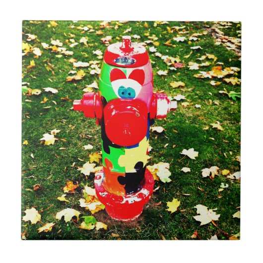 Happy Fire Hydrant Fliese (Vorderseite)
