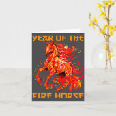 happy fire yea lunar year new horse chinese Fun Karte (Gelbe Blume)