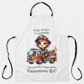 Happy Firefighter fährt roten LKW Schürze (Vorderseite)