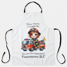 Happy Firefighter fährt roten LKW