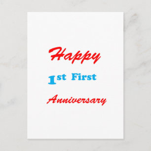 Happy FIRST ANNIVERSARY 1. Celebrations Segen Einladungspostkarte