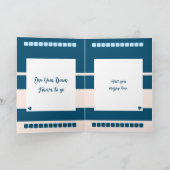 Happy First Anniversary fügt Namen blauen Pfirsich Karte (Innenseite)