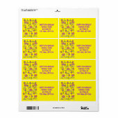 Happy First Birthday Address Labels, gelb (Vorne)