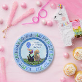 Happy First Birthday Boy and Dog Pappteller (Party)