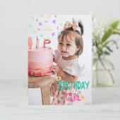Happy First Birthday Card Karte (Stehend Vorderseite)