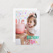 Happy First Birthday Card Karte (Vorderseite/Rückseite Beispiel)