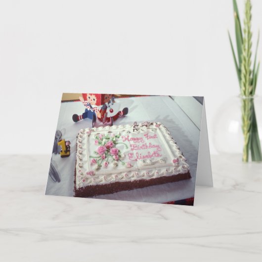 Happy First Birthday Elisabeth Karte (Vorderseite)