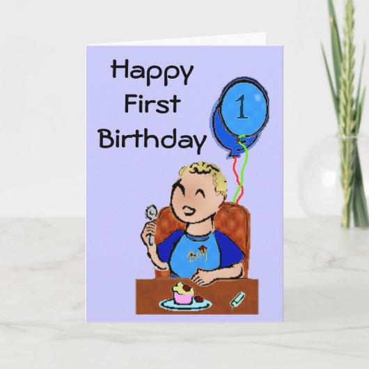 Happy First Birthday * Junge Karte (Vorderseite)