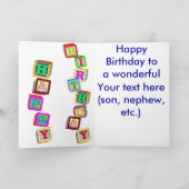 Happy First Birthday * Junge Karte (Innenseite)