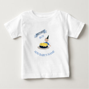 Happy First Birthday Niedlich Baby Boy individuell Baby T-shirt