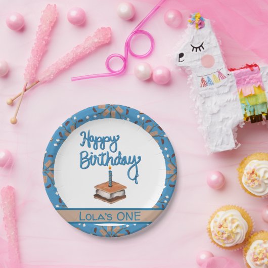 Happy First Birthday S’more Pappteller (Party)