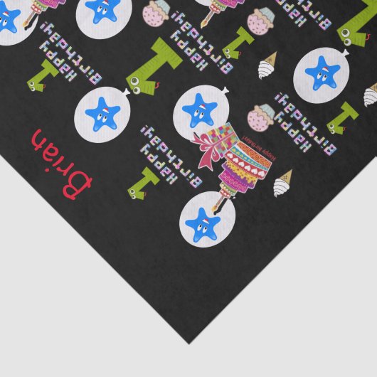 Happy First Birthday Tissue Paper #1 Seidenpapier (Ausschnitt)